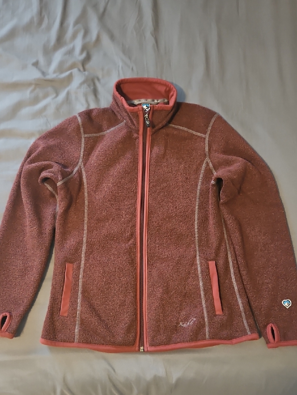 Kuhl Rust Heathered Full-Zip Fleece Jacket